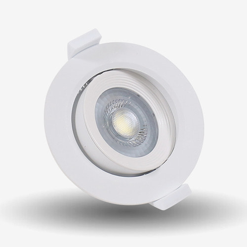 LED 다운라이트 3인치 사각 직회전 COB타입 7W 주백색 매입등