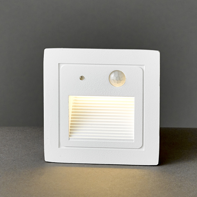 LED 플리커프리 에코 정사각 스텝 센서 매입등 3W 벽등 복도등