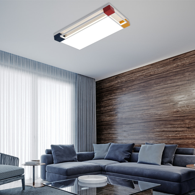 LED 에크모 직사각 거실등 130W 플리커프리 천장등 거실조명